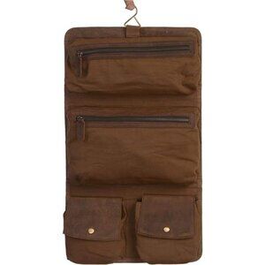 Premium Buffalo Leather Hanging Toiletry Bag Travel Dopp Kit